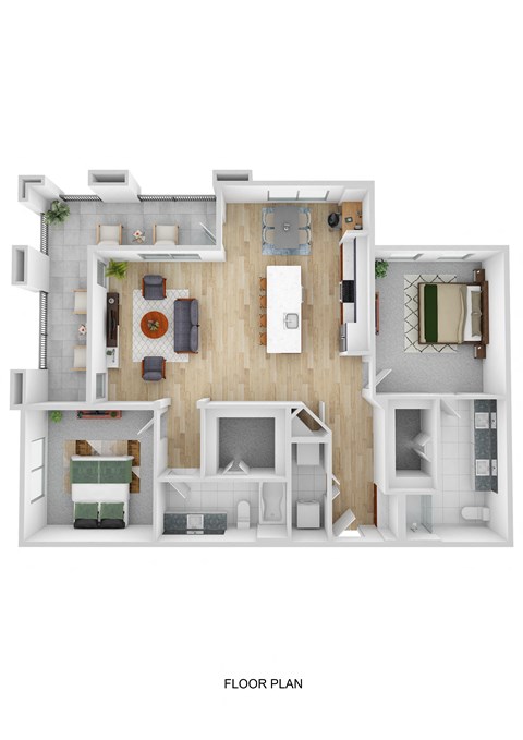 a floor plan of a house with a bedroom and a living room